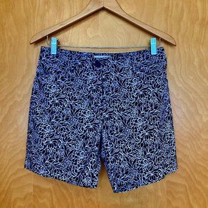 Talbots Relaxed Chino Shorts, Navy/White Floral Print , Women's size 6Pe…